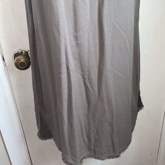 SPLENDID Henley Military Olive Fringe Hem Tunic Dress-S - Picture 5 of 9